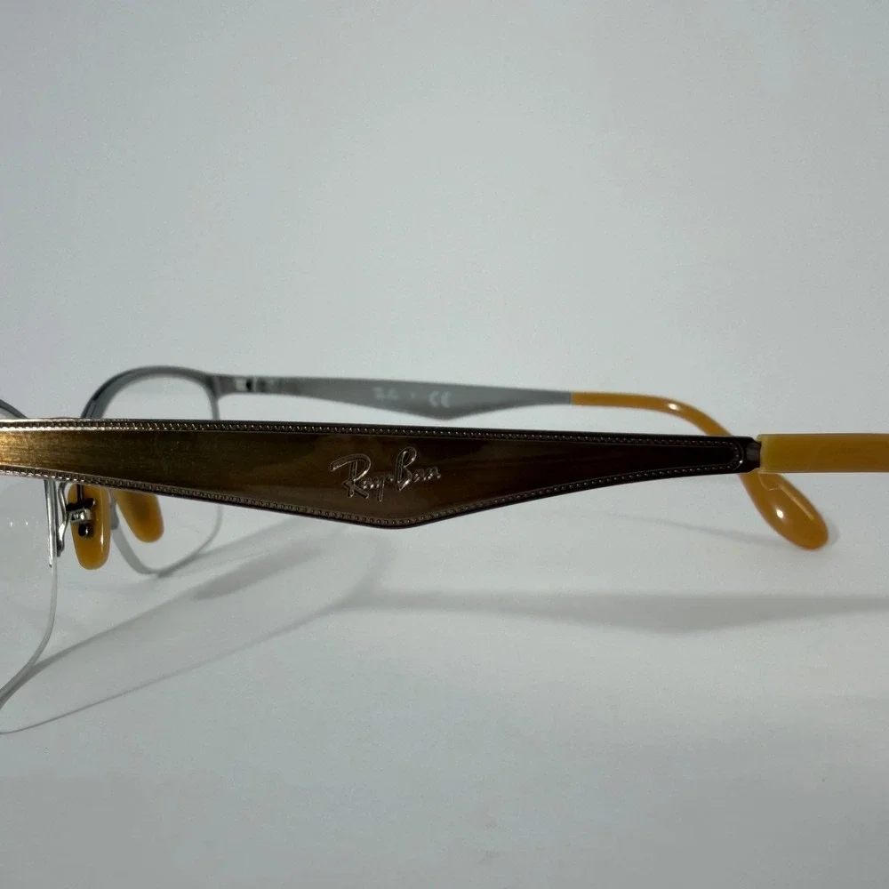 Ray-Ban RB6345 2732 Brown Silver Semi-Rimless Cat‎ Eye Optical Frames 52-17-135